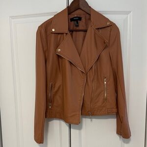 Makeup Forever Cognac Faux Leather Moto Jacket